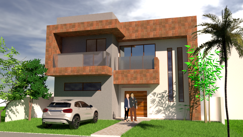 FAchada casa moderna playa del carmen